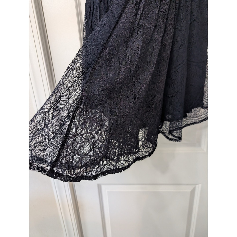 Free People Don't You Dare Lace Babydoll Mini Dress Navy Blue Small witchy goth - Picture 6 of 10